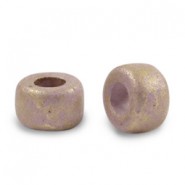 DQ Griechische Keramik Perlen 9mm Gold spot - Lilac purple